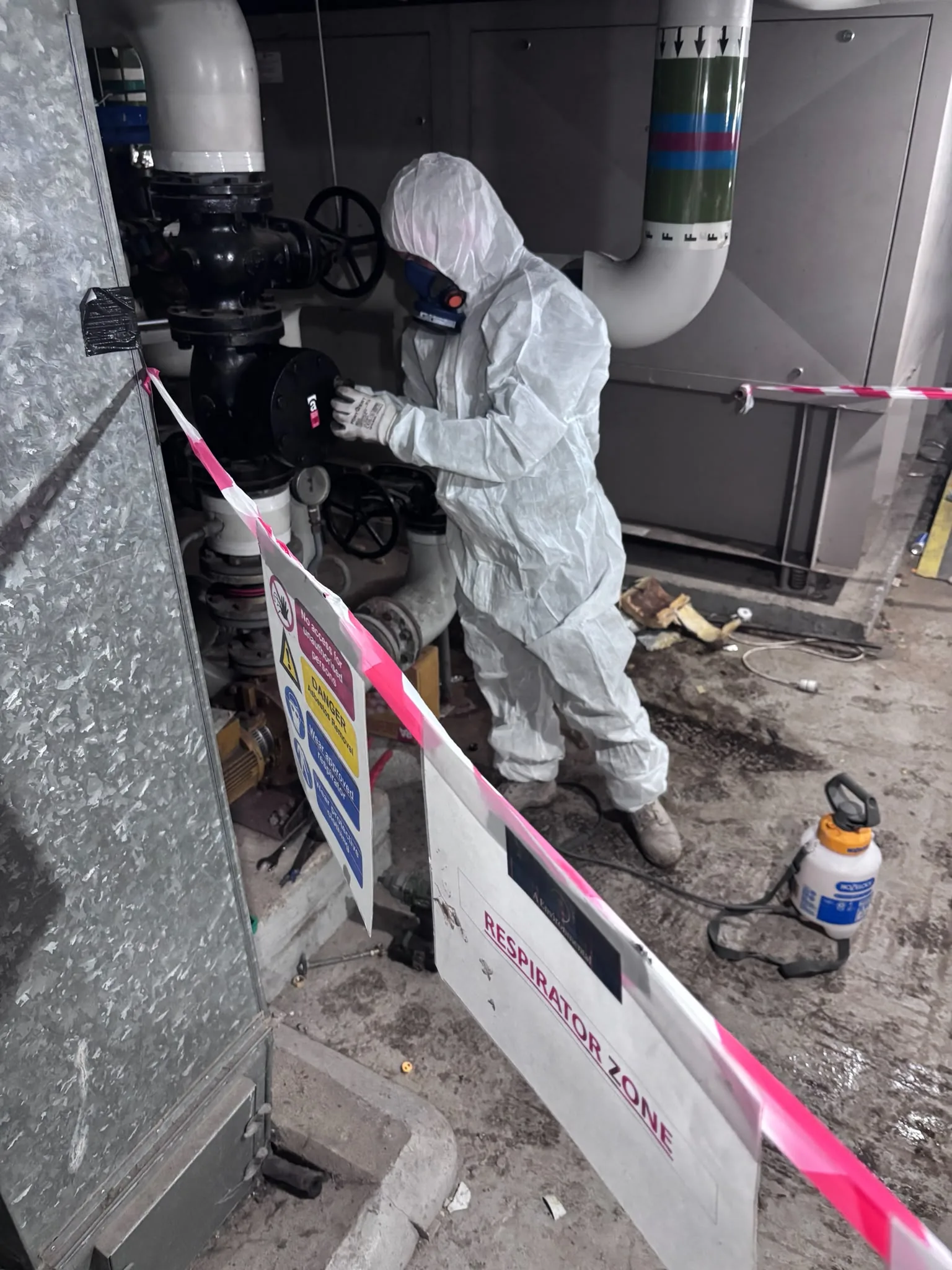 Asbestos artex removal from concrete soffit in Colindale